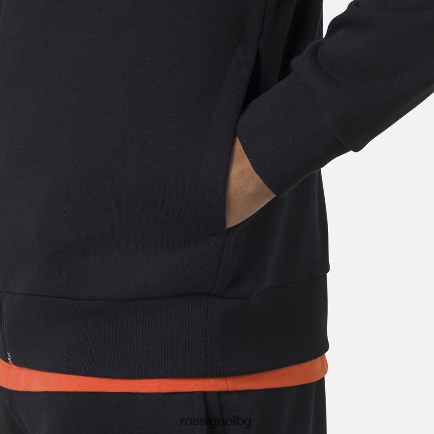 бг Rossignol мъже поларен суичър с лого с пълен цип черен 68DD2T433 върхове