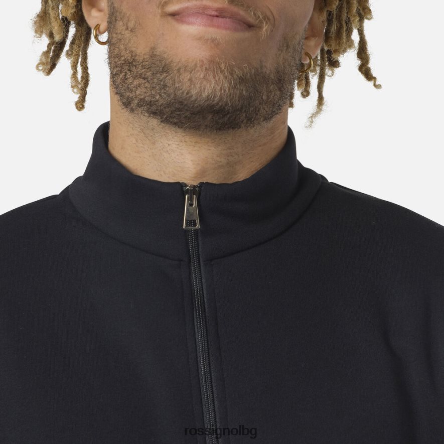 бг Rossignol мъже поларен суичър с лого с пълен цип черен 68DD2T433 върхове