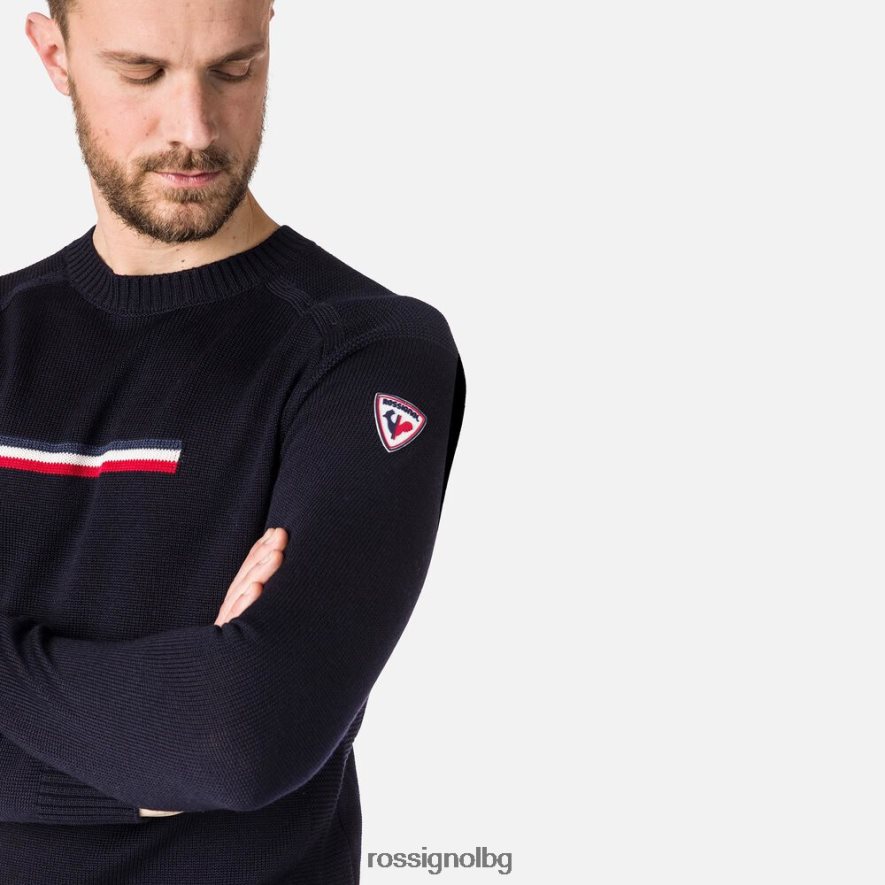 бг Rossignol мъже пуловер с кръгла яка odysseus тъмно синьо 68DD2T369 върхове