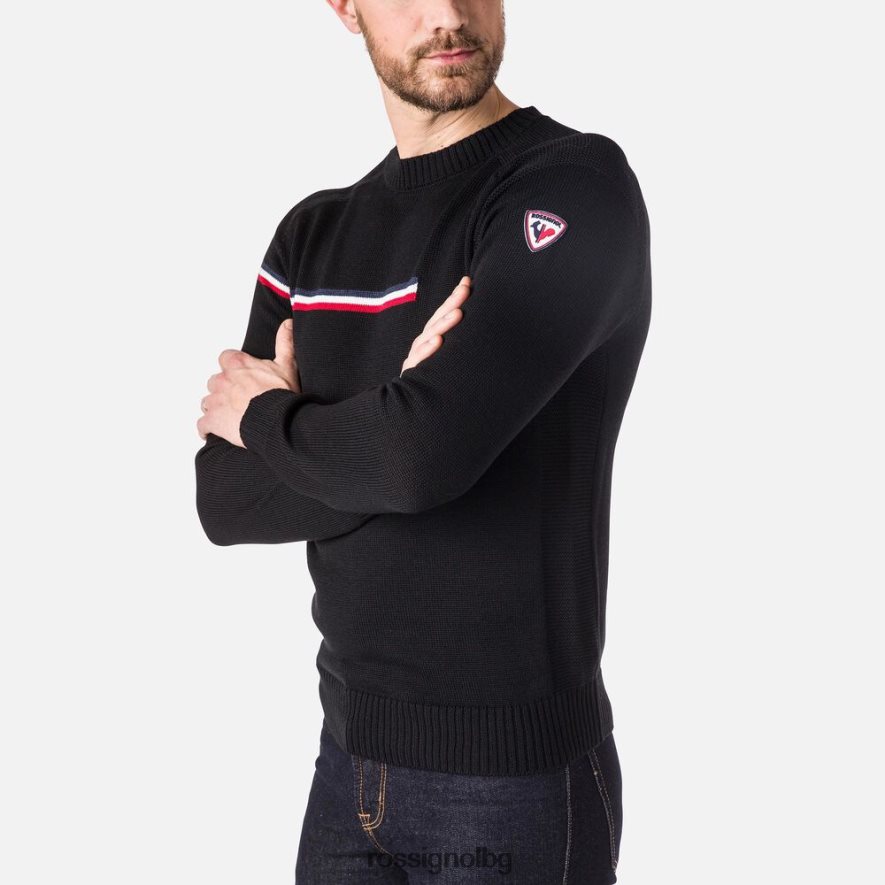 бг Rossignol мъже пуловер с кръгла яка odysseus черен 68DD2T332 върхове