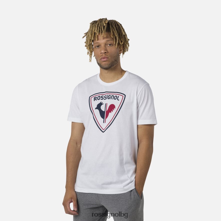 бг Rossignol мъже тениска с лого бяло 68DD2T17 върхове