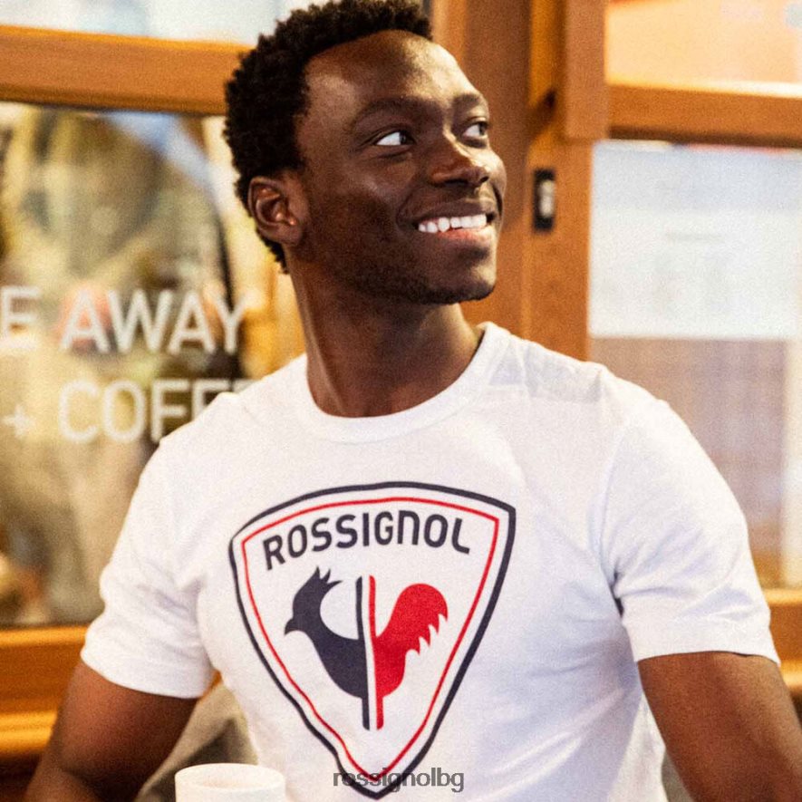 бг Rossignol мъже тениска с лого бяло 68DD2T17 върхове