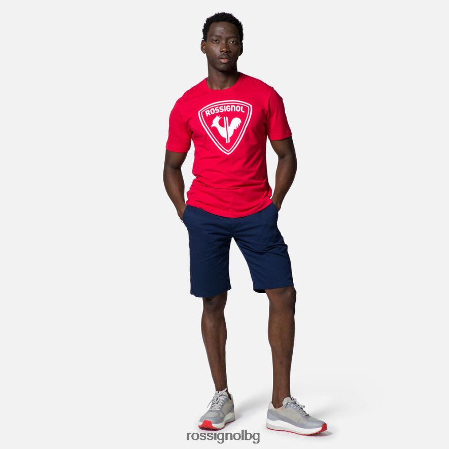 бг Rossignol мъже тениска с лого кармин 68DD2T128 върхове