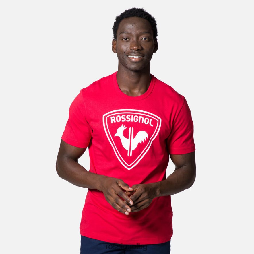 бг Rossignol мъже тениска с лого кармин 68DD2T128 върхове