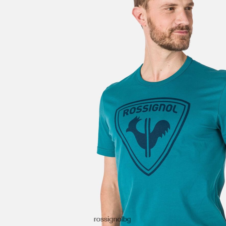 бг Rossignol мъже тениска с лого тъмен изумруд 68DD2T407 върхове