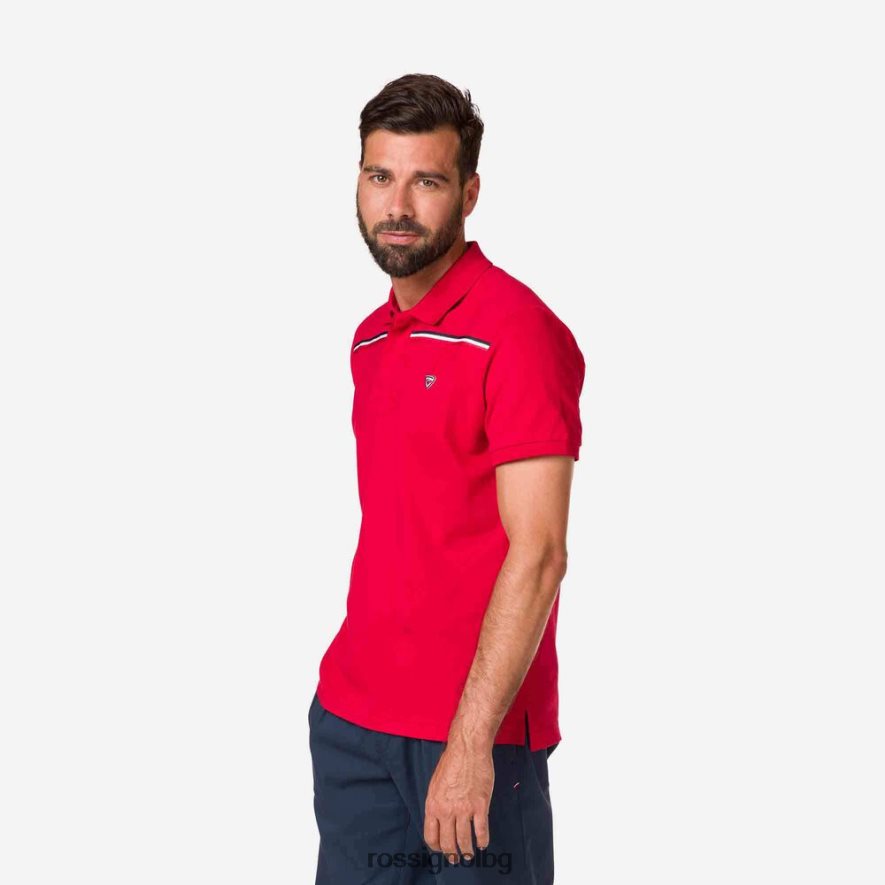 бг Rossignol мъже тениска с поло лента с лого кармин 68DD2T504 върхове