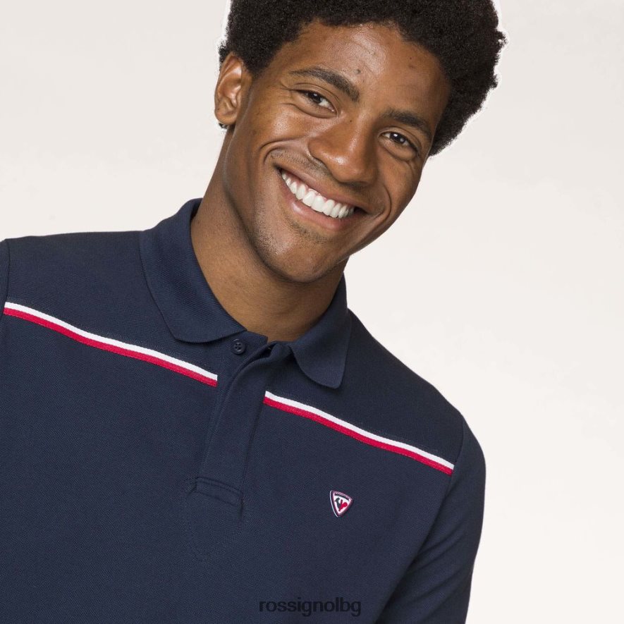 бг Rossignol мъже тениска с поло лента с лого тъмно синьо 68DD2T515 върхове