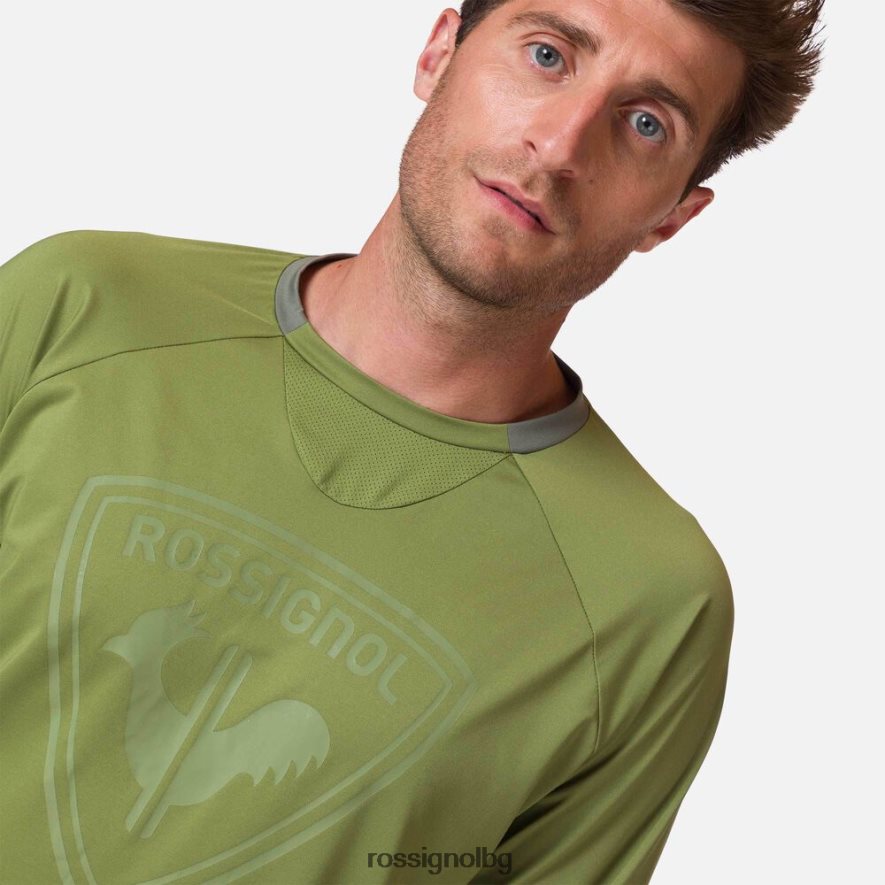 бг Rossignol мъже трико с дълъг ръкав класическа кройка зелен мъх 68DD2T70 върхове