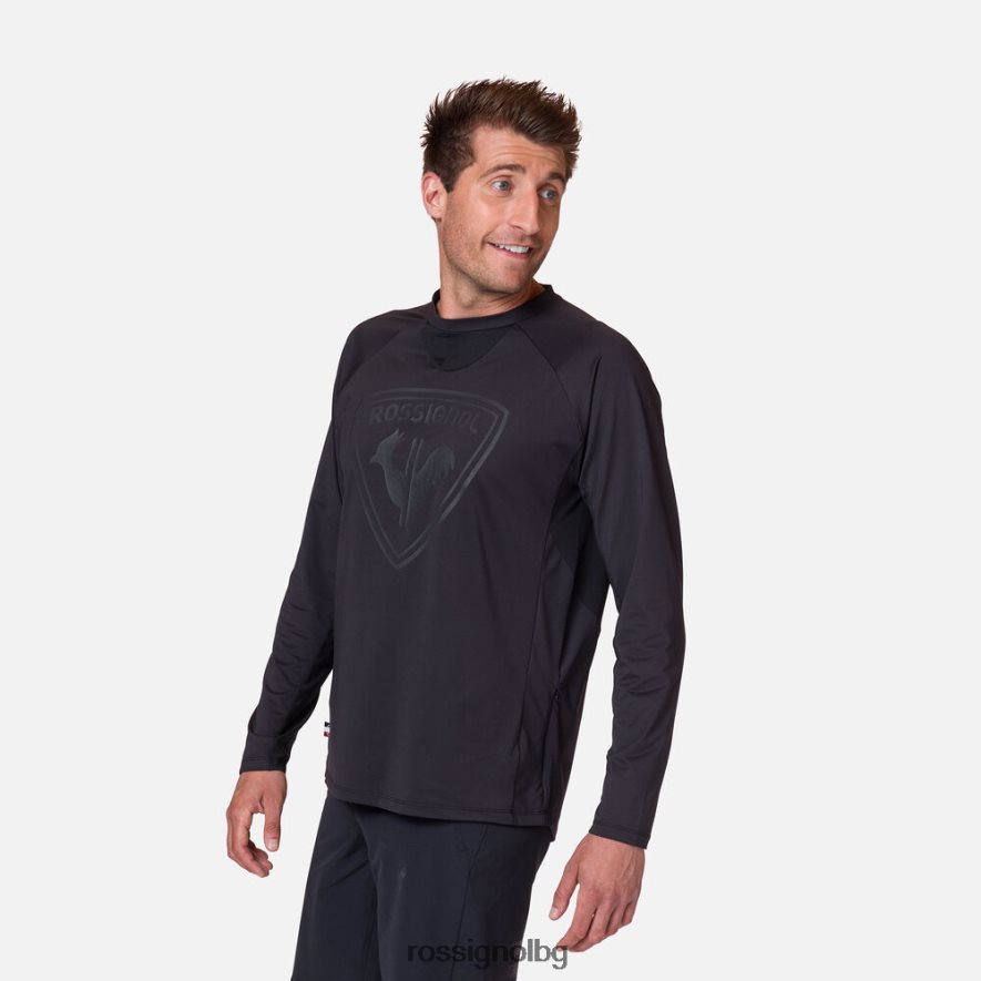бг Rossignol мъже трико с дълъг ръкав класическа кройка черен 68DD2T370 върхове