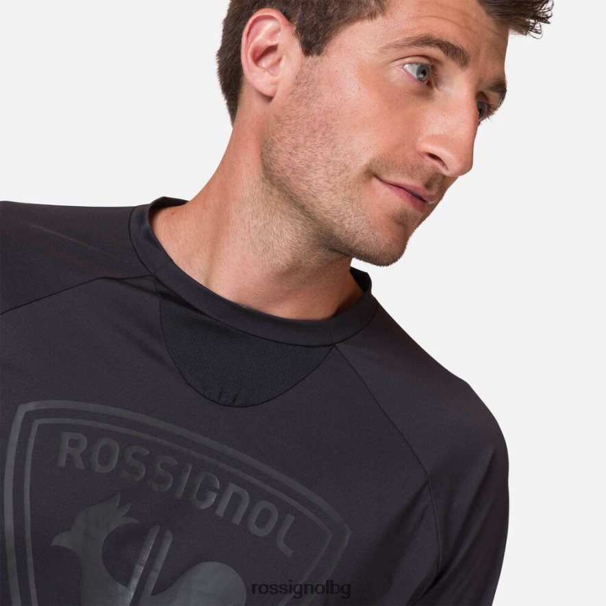 бг Rossignol мъже трико с дълъг ръкав класическа кройка черен 68DD2T370 върхове