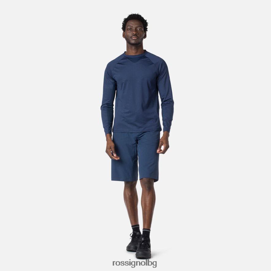 бг Rossignol мъже трико с дълъг ръкав спокойна кройка тъмно синьо 68DD2T86 върхове