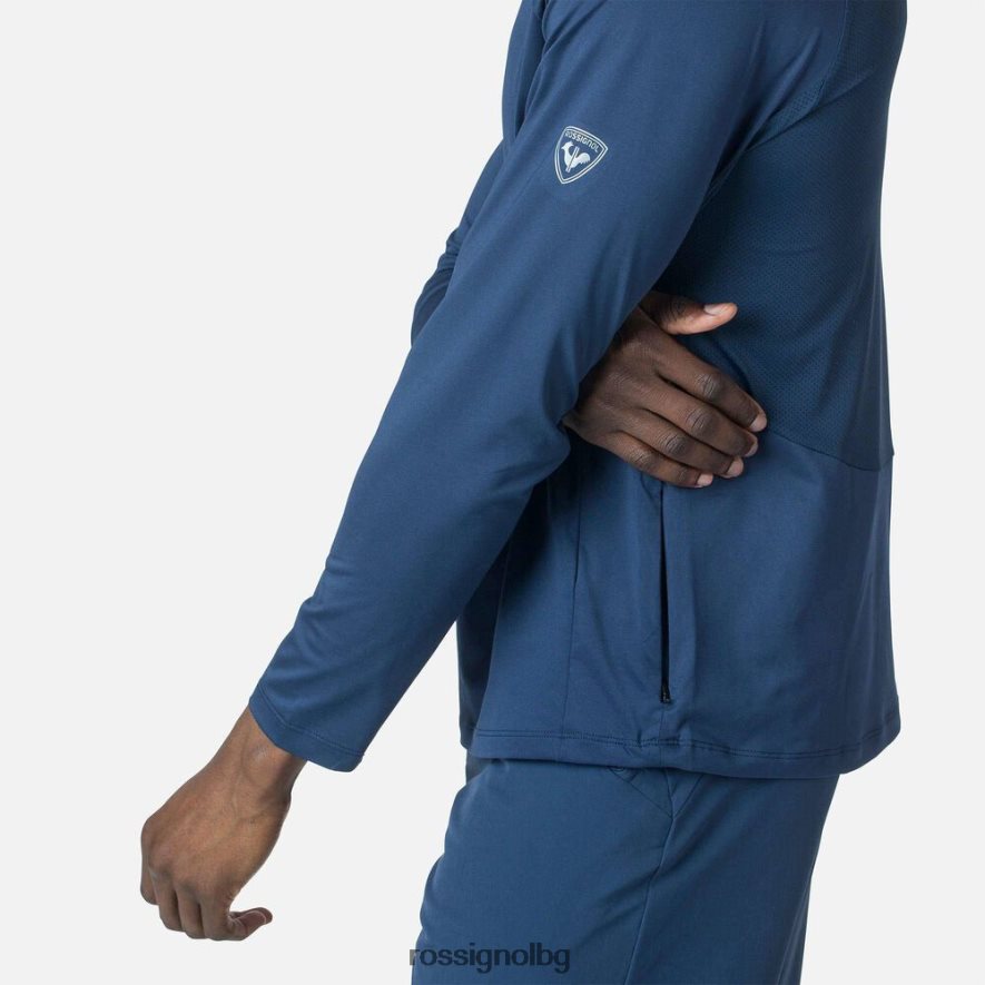 бг Rossignol мъже трико с дълъг ръкав спокойна кройка тъмно синьо 68DD2T86 върхове