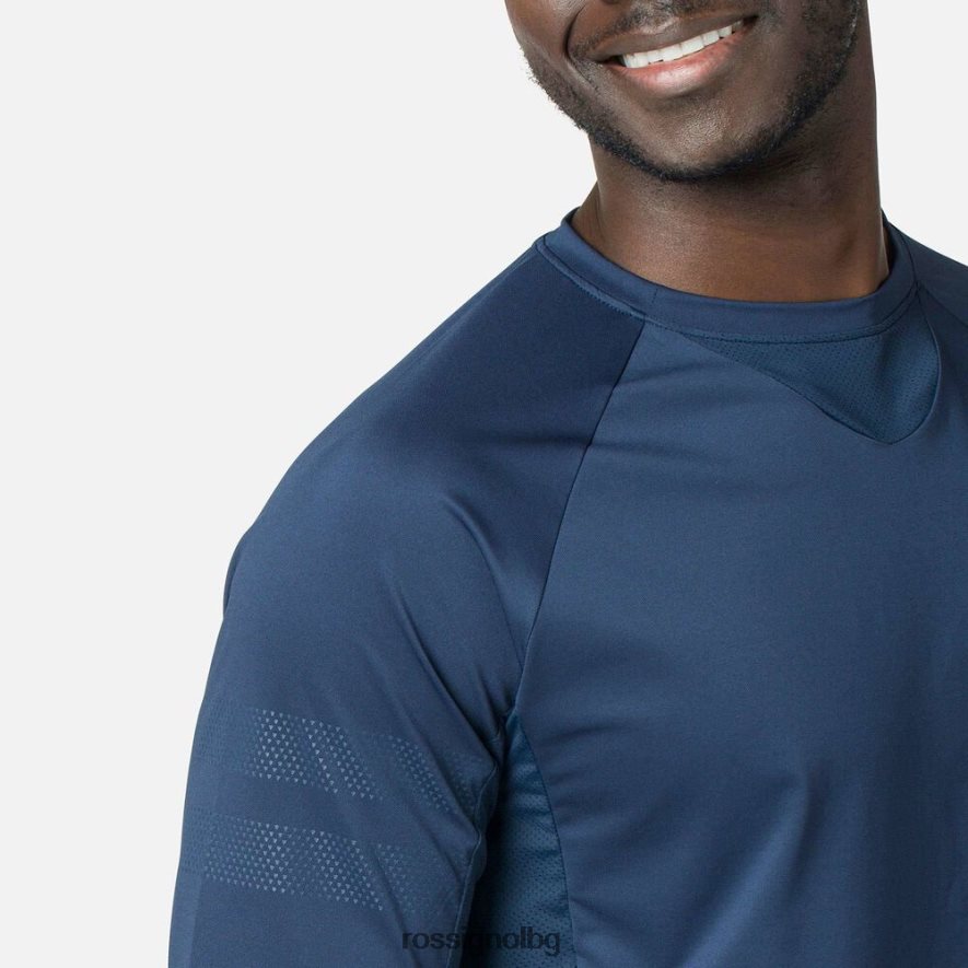 бг Rossignol мъже трико с дълъг ръкав спокойна кройка тъмно синьо 68DD2T86 върхове