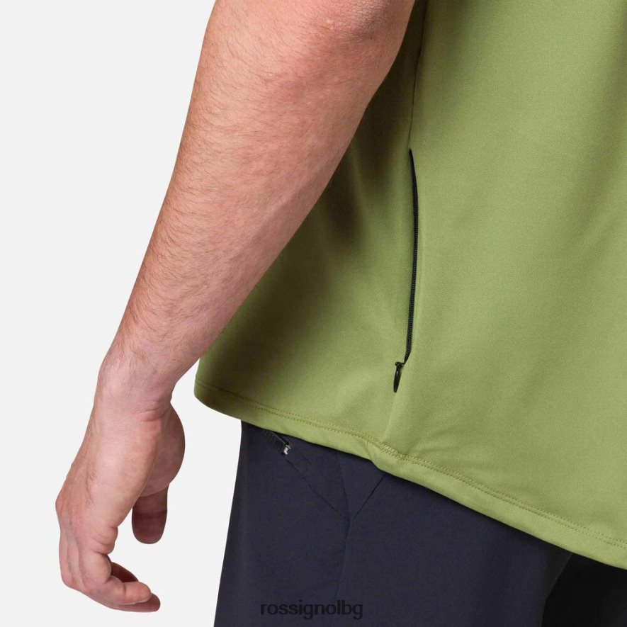 бг Rossignol мъже трико с къс ръкав класическа кройка зелен мъх 68DD2T28 върхове