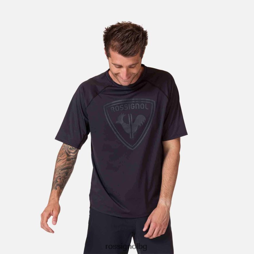 бг Rossignol мъже трико с къс ръкав класическа кройка черен 68DD2T26 върхове