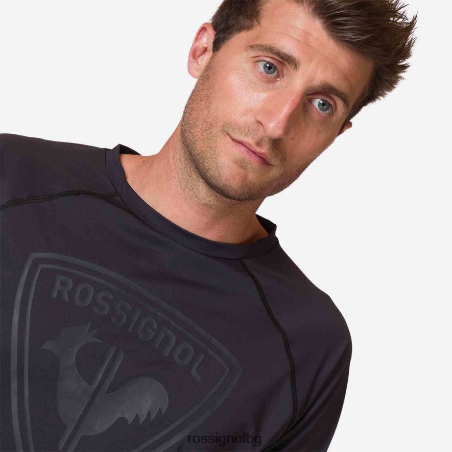 бг Rossignol мъже трико с къс ръкав класическа кройка черен 68DD2T26 върхове