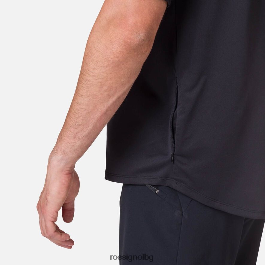 бг Rossignol мъже трико с къс ръкав класическа кройка черен 68DD2T26 върхове