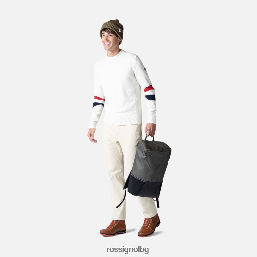 бг Rossignol мъже характерен плетен пуловер бяло 68DD2T441 върхове