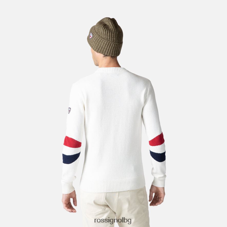 бг Rossignol мъже характерен плетен пуловер бяло 68DD2T441 върхове