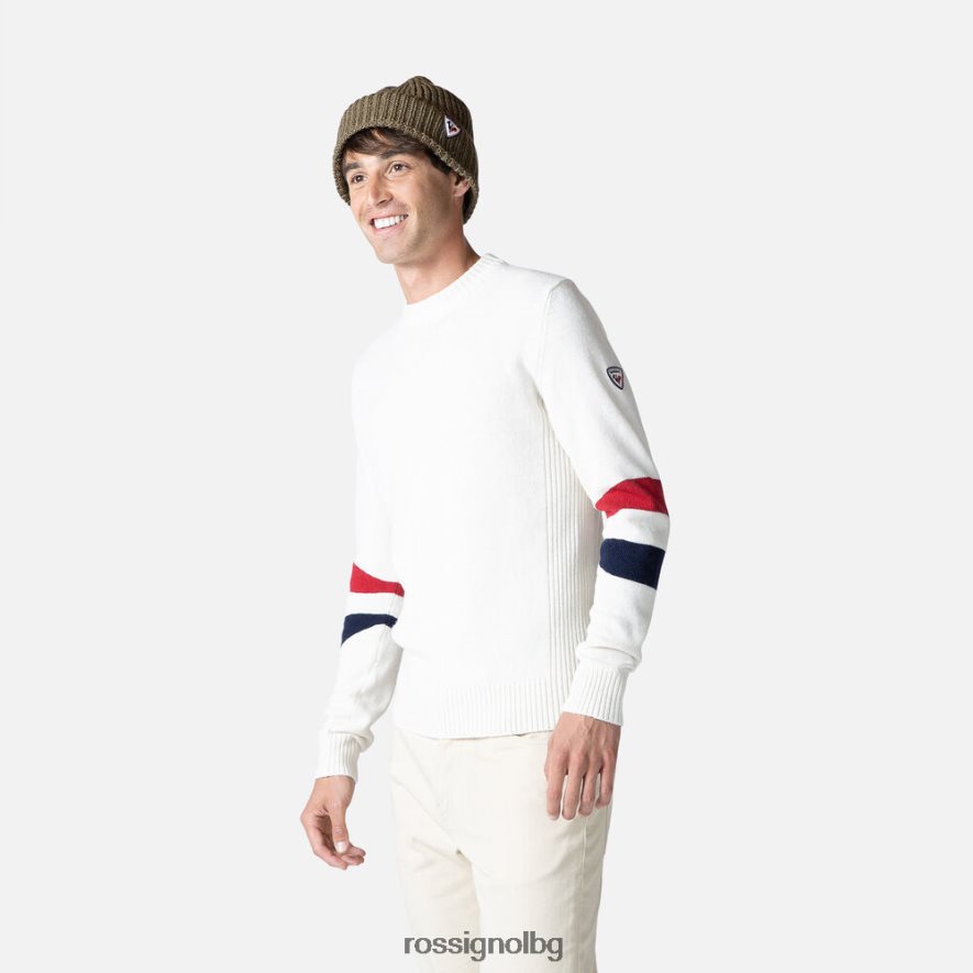 бг Rossignol мъже характерен плетен пуловер бяло 68DD2T441 върхове