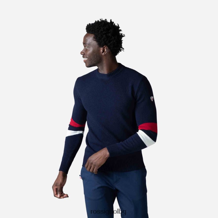 бг Rossignol мъже характерен плетен пуловер тъмно синьо 68DD2T445 върхове