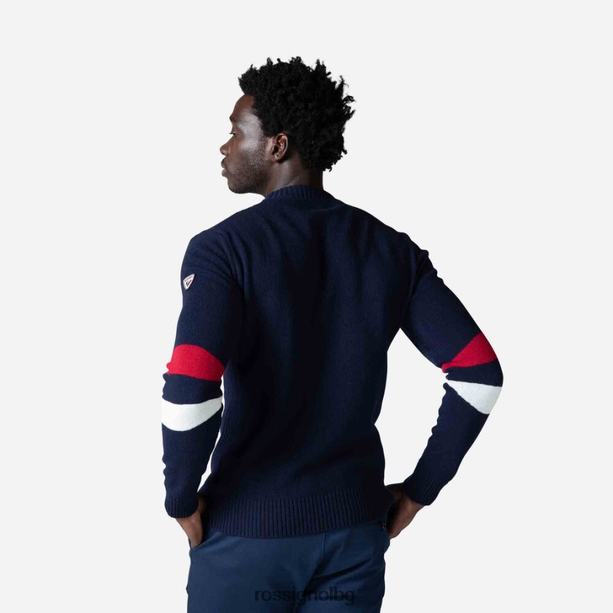 бг Rossignol мъже характерен плетен пуловер тъмно синьо 68DD2T445 върхове