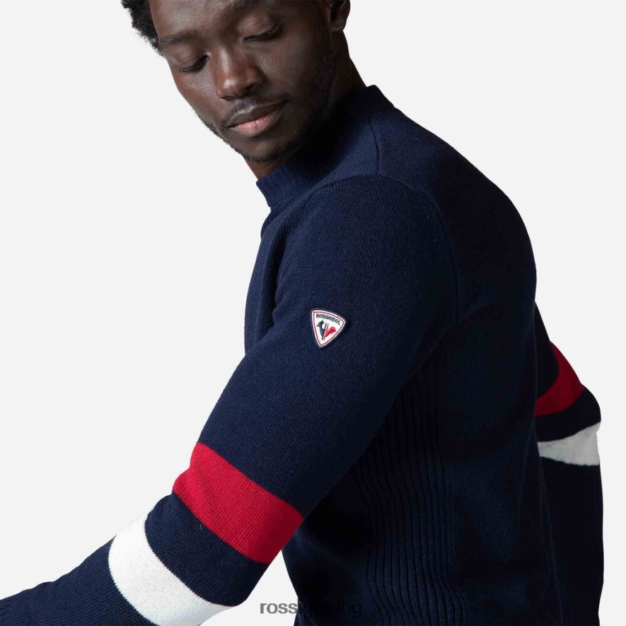 бг Rossignol мъже характерен плетен пуловер тъмно синьо 68DD2T445 върхове